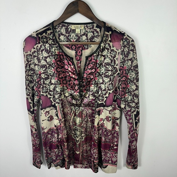 OneWorld Top Women‎ M Whimsigoth Boho Babydoll Tunic Y2K Cottagecore Indie - Picture 1 of 7